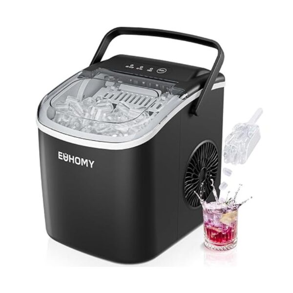 EUHOMY Countertop Ice Maker Machine with Handle